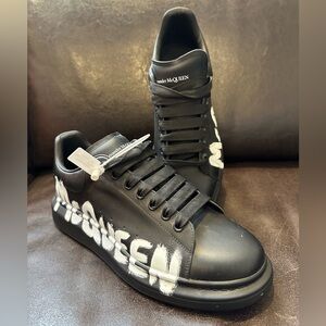 Alexander McQueen Black and White Graphic Sneakers